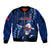 Samoa Rugby Sleeve Zip Bomber Jacket Manu Samoa Ula Fala Dabbing Ball Polynesian Blue Version LT14 Unisex Blue - Polynesian Pride