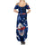 Samoa Rugby Summer Maxi Dress Manu Samoa Ula Fala Dabbing Ball Polynesian Blue Version LT14 - Polynesian Pride