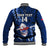 Custom Samoa Rugby Baseball Jacket Manu Samoa Ula Fala Dabbing Ball Polynesian Blue Version LT14 - Polynesian Pride