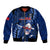 Custom Samoa Rugby Bomber Jacket Manu Samoa Ula Fala Dabbing Ball Polynesian Blue Version LT14 Unisex Blue - Polynesian Pride