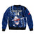 Custom Samoa Rugby Bomber Jacket Manu Samoa Ula Fala Dabbing Ball Polynesian Blue Version LT14 - Polynesian Pride