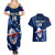 Custom Samoa Rugby Couples Matching Summer Maxi Dress and Hawaiian Shirt Manu Samoa Ula Fala Dabbing Ball Polynesian Blue Version LT14 - Polynesian Pride