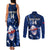 Custom Samoa Rugby Couples Matching Tank Maxi Dress and Long Sleeve Button Shirts Manu Samoa Ula Fala Dabbing Ball Polynesian Blue Version LT14 - Polynesian Pride