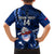 Custom Samoa Rugby Family Matching Off Shoulder Long Sleeve Dress and Hawaiian Shirt Manu Samoa Ula Fala Dabbing Ball Polynesian Blue Version LT14 - Polynesian Pride