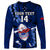 Custom Samoa Rugby Long Sleeve Shirt Manu Samoa Ula Fala Dabbing Ball Polynesian Blue Version LT14 - Polynesian Pride