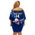 Custom Samoa Rugby Off Shoulder Short Dress Manu Samoa Ula Fala Dabbing Ball Polynesian Blue Version LT14 - Polynesian Pride