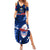 Custom Samoa Rugby Summer Maxi Dress Manu Samoa Ula Fala Dabbing Ball Polynesian Blue Version LT14 Women Blue - Polynesian Pride