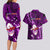 Samoa Rugby Couples Matching Long Sleeve Bodycon Dress and Hawaiian Shirt Manu Samoa Ula Fala Dabbing Ball Polynesian Purple Version LT14 - Polynesian Pride