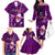 Samoa Rugby Family Matching Off Shoulder Long Sleeve Dress and Hawaiian Shirt Manu Samoa Ula Fala Dabbing Ball Polynesian Purple Version LT14 Purple - Polynesian Pride