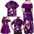 Samoa Rugby Family Matching Off Shoulder Long Sleeve Dress and Hawaiian Shirt Manu Samoa Ula Fala Dabbing Ball Polynesian Purple Version LT14 - Polynesian Pride