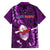 Samoa Rugby Family Matching Off Shoulder Long Sleeve Dress and Hawaiian Shirt Manu Samoa Ula Fala Dabbing Ball Polynesian Purple Version LT14 - Polynesian Pride