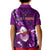 Samoa Rugby Kid Polo Shirt Manu Samoa Ula Fala Dabbing Ball Polynesian Purple Version LT14 - Polynesian Pride