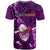 Samoa Rugby T Shirt Manu Samoa Ula Fala Dabbing Ball Polynesian Purple Version LT14 - Polynesian Pride