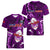 Samoa Rugby Women V Neck T Shirt Manu Samoa Ula Fala Dabbing Ball Polynesian Purple Version LT14 - Polynesian Pride