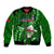 Samoa Rugby Bomber Jacket Manu Samoa Ula Fala Dabbing Ball Polynesian Green Version LT14 Unisex Green - Polynesian Pride