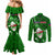 Samoa Rugby Couples Matching Mermaid Dress and Long Sleeve Button Shirts Manu Samoa Ula Fala Dabbing Ball Polynesian Green Version LT14 - Polynesian Pride