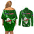 Samoa Rugby Couples Matching Off Shoulder Short Dress and Long Sleeve Button Shirts Manu Samoa Ula Fala Dabbing Ball Polynesian Green Version LT14 - Polynesian Pride