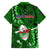 Samoa Rugby Family Matching Off Shoulder Long Sleeve Dress and Hawaiian Shirt Manu Samoa Ula Fala Dabbing Ball Polynesian Green Version LT14 - Polynesian Pride