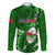 Samoa Rugby Family Matching Off Shoulder Long Sleeve Dress and Hawaiian Shirt Manu Samoa Ula Fala Dabbing Ball Polynesian Green Version LT14 - Polynesian Pride