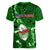 Samoa Rugby Women V Neck T Shirt Manu Samoa Ula Fala Dabbing Ball Polynesian Green Version LT14 - Polynesian Pride