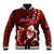 Samoa Rugby Baseball Jacket Manu Samoa Ula Fala Dabbing Ball Polynesian Red Version LT14 Unisex Red - Polynesian Pride