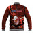 Samoa Rugby Baseball Jacket Manu Samoa Ula Fala Dabbing Ball Polynesian Red Version LT14 - Polynesian Pride