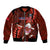 Samoa Rugby Bomber Jacket Manu Samoa Ula Fala Dabbing Ball Polynesian Red Version LT14 Unisex Red - Polynesian Pride