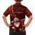 Samoa Rugby Family Matching Off Shoulder Long Sleeve Dress and Hawaiian Shirt Manu Samoa Ula Fala Dabbing Ball Polynesian Red Version LT14 - Polynesian Pride