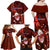 Samoa Rugby Family Matching Off Shoulder Long Sleeve Dress and Hawaiian Shirt Manu Samoa Ula Fala Dabbing Ball Polynesian Red Version LT14 - Polynesian Pride