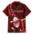 Samoa Rugby Family Matching Off Shoulder Long Sleeve Dress and Hawaiian Shirt Manu Samoa Ula Fala Dabbing Ball Polynesian Red Version LT14 - Polynesian Pride