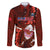 Samoa Rugby Family Matching Off Shoulder Long Sleeve Dress and Hawaiian Shirt Manu Samoa Ula Fala Dabbing Ball Polynesian Red Version LT14 - Polynesian Pride