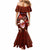 Samoa Rugby Mermaid Dress Manu Samoa Ula Fala Dabbing Ball Polynesian Red Version LT14 - Polynesian Pride