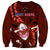 Samoa Rugby Sweatshirt Manu Samoa Ula Fala Dabbing Ball Polynesian Red Version LT14 - Polynesian Pride