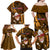 Samoa Rugby Family Matching Off Shoulder Long Sleeve Dress and Hawaiian Shirt Manu Samoa Ula Fala Dabbing Ball Polynesian Gold Version LT14 - Polynesian Pride