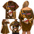 Samoa Rugby Family Matching Off Shoulder Short Dress and Hawaiian Shirt Manu Samoa Ula Fala Dabbing Ball Polynesian Gold Version LT14 - Polynesian Pride