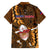 Samoa Rugby Kid Hawaiian Shirt Manu Samoa Ula Fala Dabbing Ball Polynesian Gold Version LT14 - Polynesian Pride