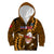 Samoa Rugby Kid Hoodie Manu Samoa Ula Fala Dabbing Ball Polynesian Gold Version LT14 Zip Hoodie Gold - Polynesian Pride