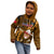 Samoa Rugby Kid Hoodie Manu Samoa Ula Fala Dabbing Ball Polynesian Gold Version LT14 - Polynesian Pride