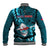 Samoa Rugby Baseball Jacket Manu Samoa Ula Fala Dabbing Ball Polynesian Turquoise Version LT14 - Polynesian Pride