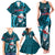 Samoa Rugby Family Matching Tank Maxi Dress and Hawaiian Shirt Manu Samoa Ula Fala Dabbing Ball Polynesian Turquoise Version LT14 Turquoise - Polynesian Pride