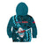 Samoa Rugby Kid Hoodie Manu Samoa Ula Fala Dabbing Ball Polynesian Turquoise Version LT14 - Polynesian Pride