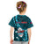 Samoa Rugby Kid T Shirt Manu Samoa Ula Fala Dabbing Ball Polynesian Turquoise Version LT14 - Polynesian Pride