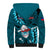 Samoa Rugby Sherpa Hoodie Manu Samoa Ula Fala Dabbing Ball Polynesian Turquoise Version LT14 - Polynesian Pride