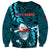 Samoa Rugby Sweatshirt Manu Samoa Ula Fala Dabbing Ball Polynesian Turquoise Version LT14 - Polynesian Pride