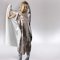 Brown and White Hawaii Shark Tattoo Hooded Blanket Puakenikeni Lei Plumeria Polynesian Pattern LT14 - Polynesian Pride