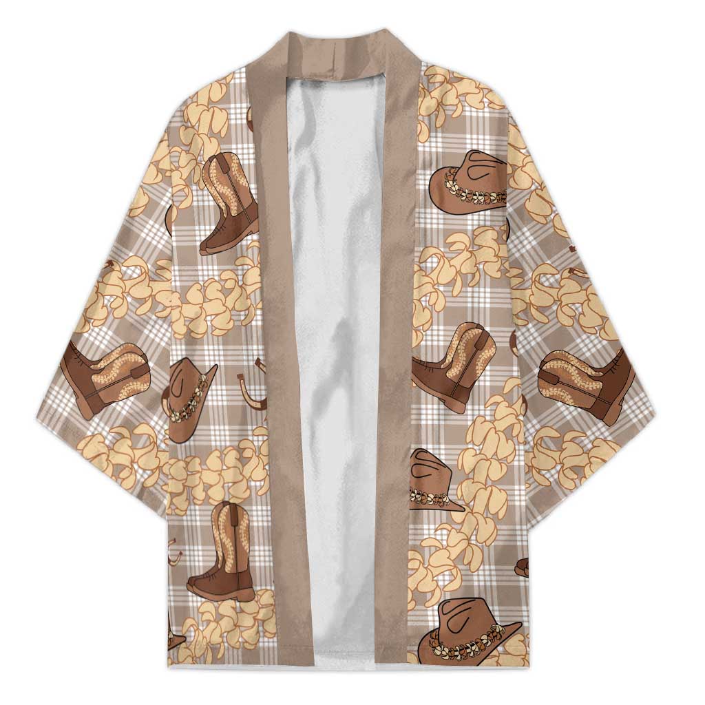 Khaki Palaka Hawaii Cowboy Kimono Puakenikeni Lei Paniolo Papale Seamless Vibes LT14 Unisex Khaki - Polynesian Pride