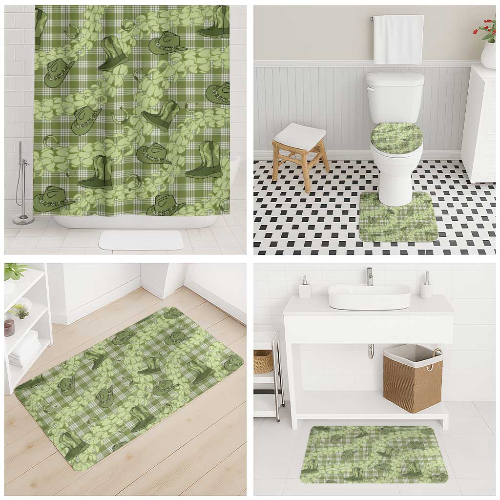 Lime Palaka Hawaii Cowboy Bathroom Set Puakenikeni Lei Paniolo Papale Seamless Vibes LT14 - Polynesian Pride