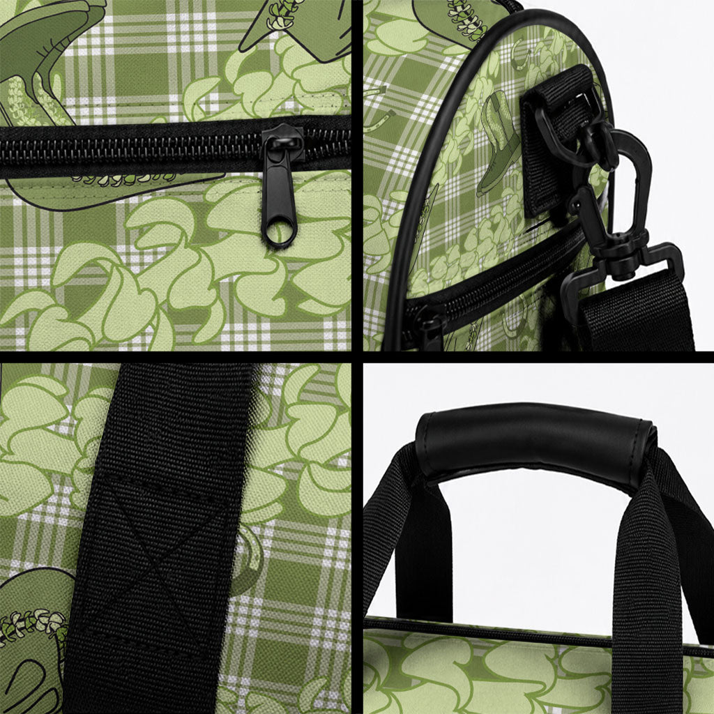 Lime Palaka Hawaii Cowboy Duffle Bag Puakenikeni Lei Paniolo Papale Seamless Vibes LT14 - Polynesian Pride