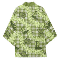 Lime Palaka Hawaii Cowboy Kimono Puakenikeni Lei Paniolo Papale Seamless Vibes LT14 - Polynesian Pride