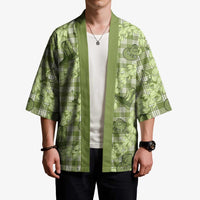Lime Palaka Hawaii Cowboy Kimono Puakenikeni Lei Paniolo Papale Seamless Vibes LT14 - Polynesian Pride